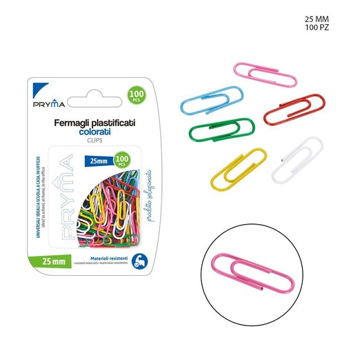 [0124685]  clips de colores de 25 mm, 100 piezas - Accesorios de oficina