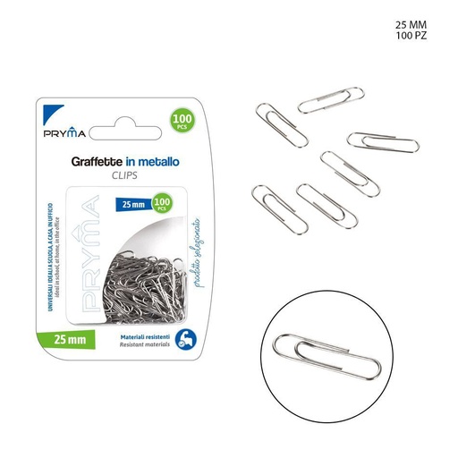 [0124690]  clips de papel de 25 mm, 100 piezas - Accesorios de oficina