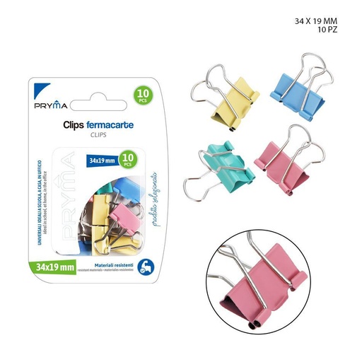 [0124695] Clip de papel de colores 34 x 19 mm 10 PCS - Accesorios variados