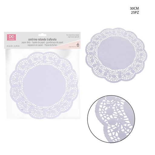 [0128784] Blonda de papel redondo 30 cm 25 pz - Accesorios para repostería