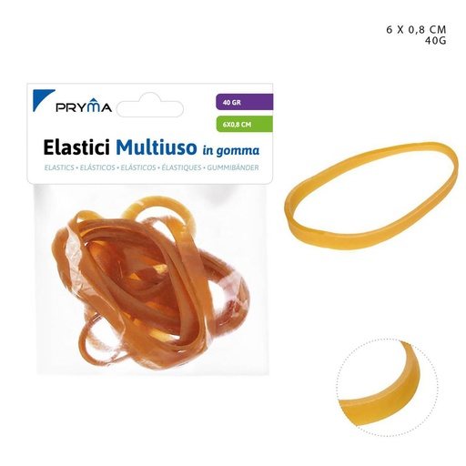 [0126145]  gomas elásticas para múltiples usos de 6x0.8 cm, 40 g - Material de oficina