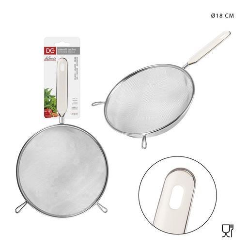 [0127538] Colador redondo de acero inoxidable 18 cm - Utensilios de cocina