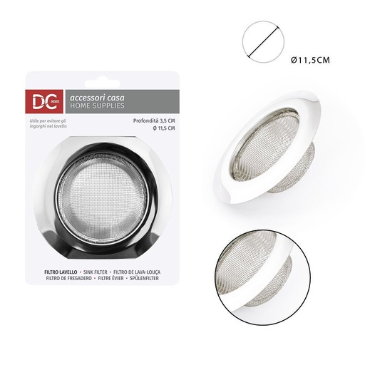 [0128054] Filtro fregadero acero inoxidable 11.5cm prof. 3.5cm
