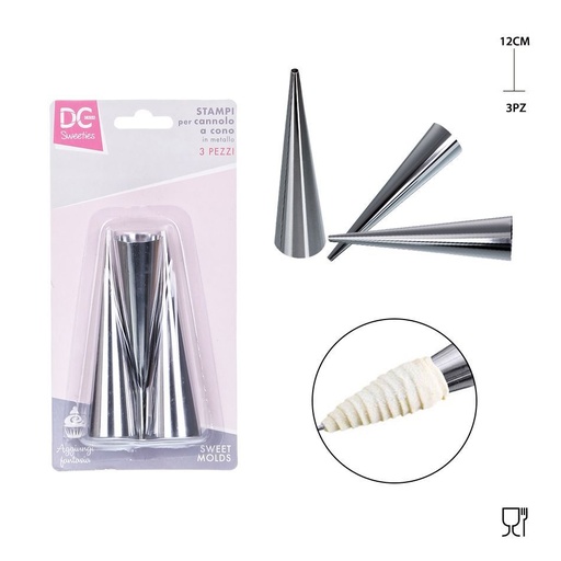 [0131303] Manga pastelera de acero inoxidable de 12 cm 3 piezas - Utensilios de repostería