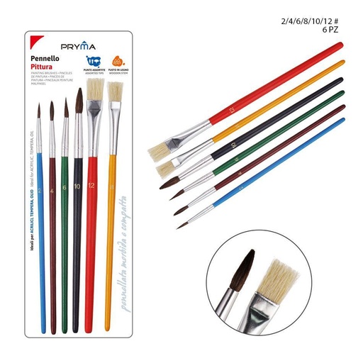 [0132044] Pincel de color 6pz - Accesorios de arte