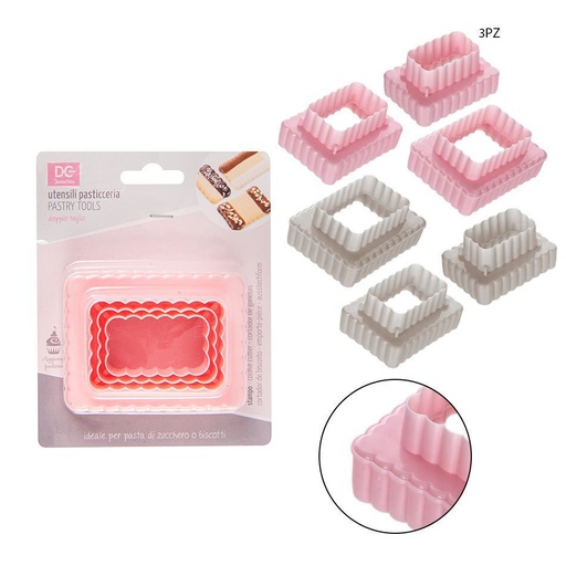 [0133175] Molde rectangular de plástico 3PZ - Utensilios de repostería