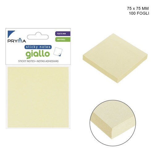 [0133876] Nota adhesiva amarilla 76x76 mm 100 unidades - Papelería