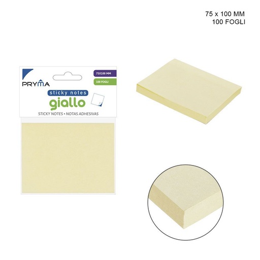 [0133877] Nota adhesiva amarilla 76x101mm 100 piezas - Material de oficina y papelería