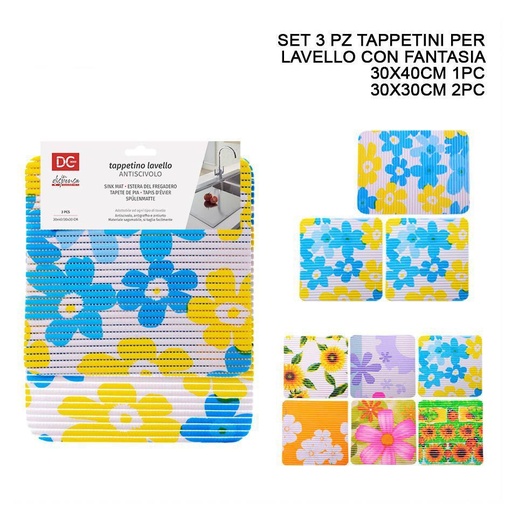 [0138173]  Alfombrilla antideslizante para fregadero 3PZ de 30X30/40CM - Accesorios de cocina