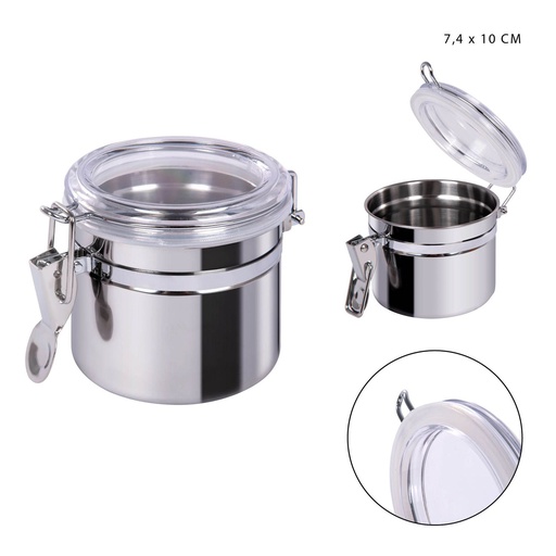 [0137450] Contenedor hermético de acero inoxidable 7.4x10 cm - Utensilios de cocina