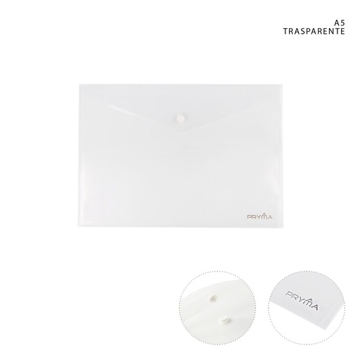 [0143405] Carpeta A5 con botón transparente - Material de papelería