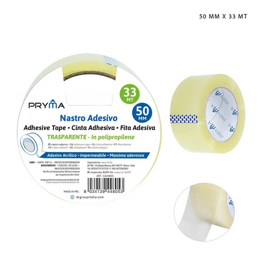 [0143711] Cinta adhesiva transparente 50MMx33M - Cintas adhesivas