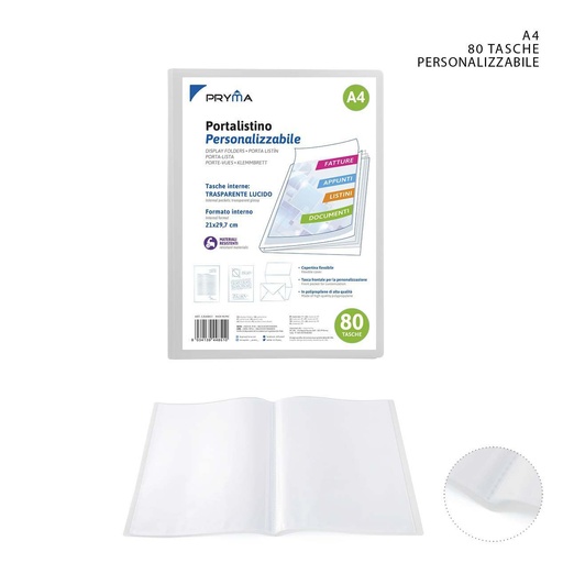 [0143203] Carpeta flexible con portada reemplazable A4 80 páginas para archivo y oficina