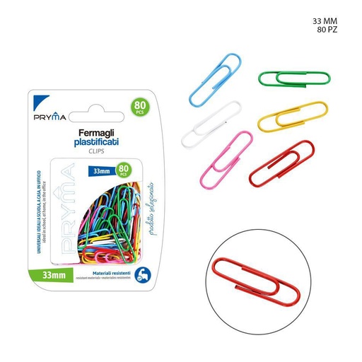 [0144300]  clips de colores de 33 mm, 80 piezas - Accesorios de oficina