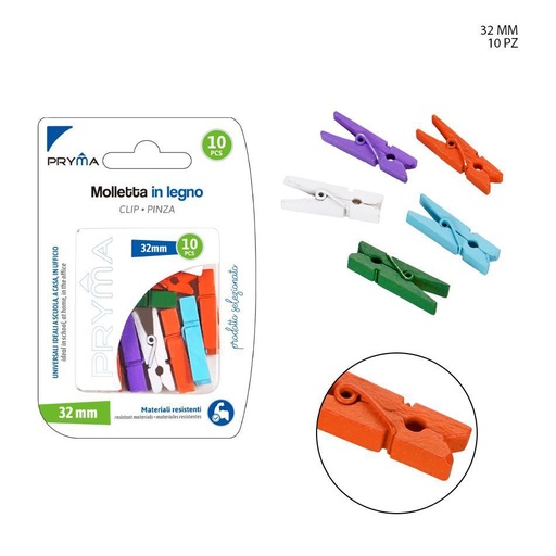 [0144308]  pinzas de madera de 32 mm, 10 piezas - Accesorios de manualidades