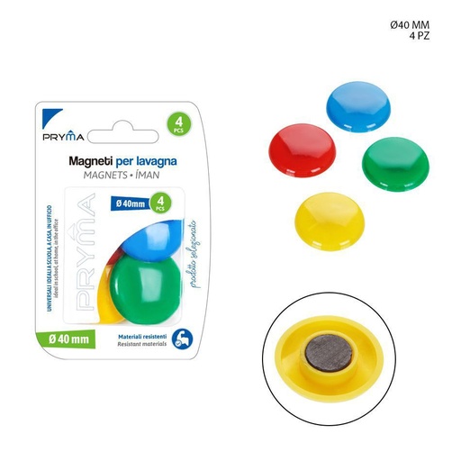 [0144630] Imán redondo para pizarra 4 cm 4 PCS - Accesorios variados