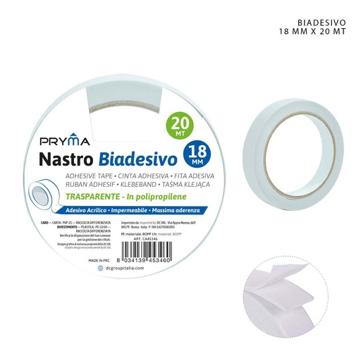 [0143727] Cinta adhesiva doble cara 18 mm x 20 m - Productos de oficina y manualidades