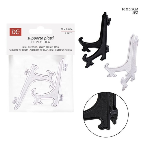 [0146148] Soporte para platos de plástico 10x5.5 cm - Accesorios de cocina, set de 2 piezas
