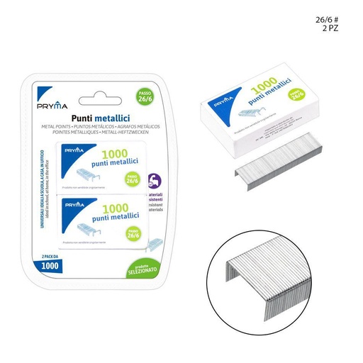 [0144317] Grampas 26/6 1000PUNTI 2PZ - Material de oficina