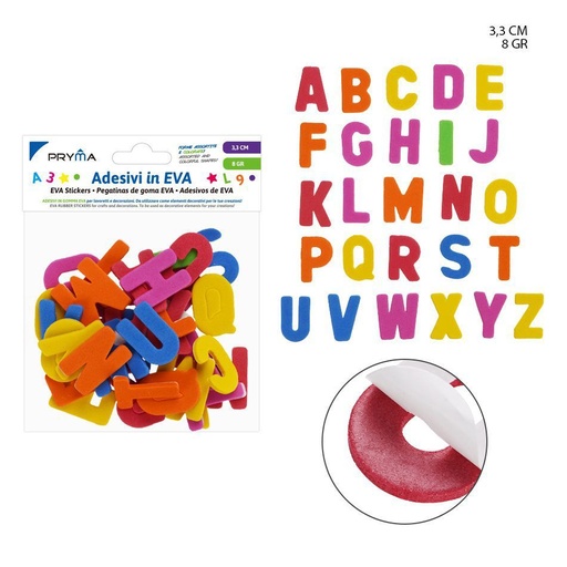 [0228329]  stickers de letras en EVA, 3.3 cm - Artículos para manualidades