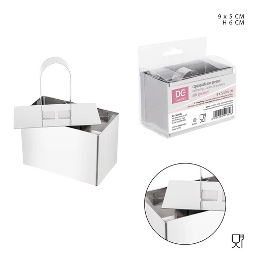 [0226279] Molde de acero inoxidable rectangular 9X5X6CM - Moldes para repostería