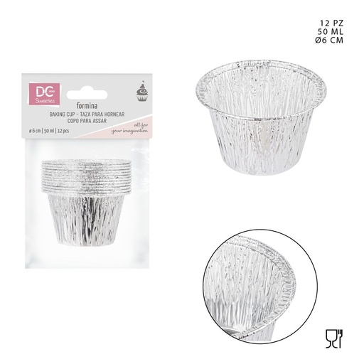 [0227720] Molde de aluminio 6CM 50ML 12PZ - Utensilios de repostería