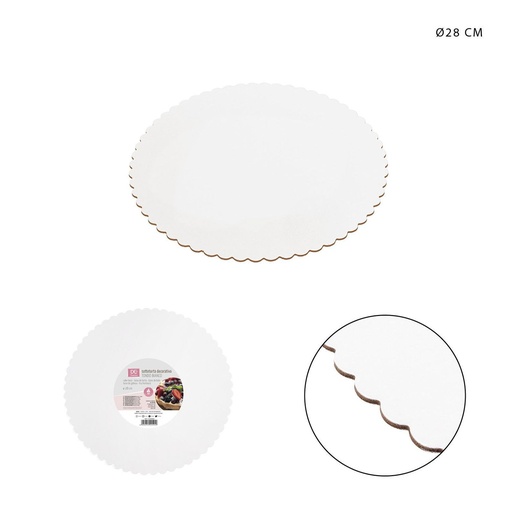 [0227256] Bandeja redonda blanca 28cm - Utensilio de cocina