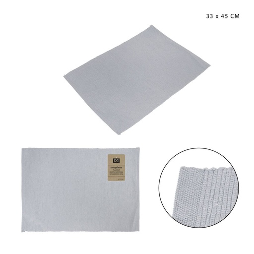[0228093] Salvamanteles de algodón gris 33x45 cm - Accesorios de mesa y cocina