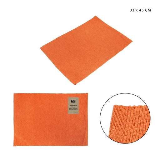 [0228095] Salvamanteles de algodón naranja 33x45 cm - Accesorios de mesa y cocina