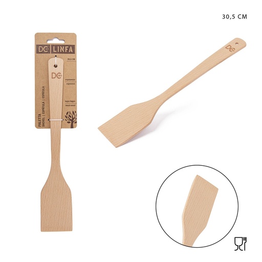 [0228739] Espátula de madera con mango doblado 30X5.5CM - Utensilios de cocina