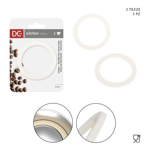 [0229575] Juntas de 3 piezas para cafetera de 3 tazas - Accesorios para café