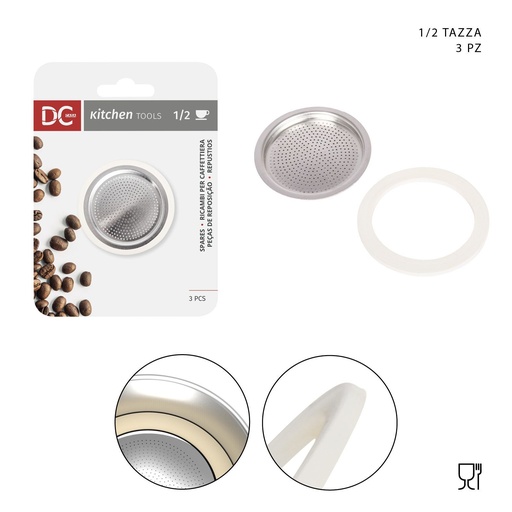 [0229577] Juntas para cafetera de 1 taza con filtro (2 pcs) - Accesorios para cafeteras