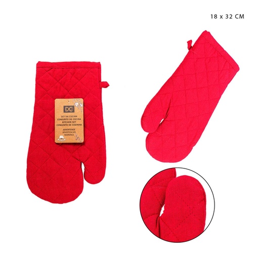 [0229866] Manopla de horno roja 18x32 cm - Accesorios de cocina