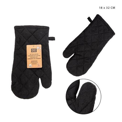 [0229872] Manopla de horno negra 18X32CM - Accesorios de cocina