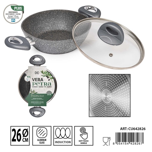 [0231319] Cazuela de inducción con tapa 26 cm - Utensilios de cocina