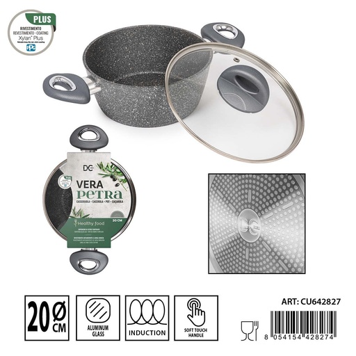 [0231320] Olla de inducción Vera Petra con tapa 20 cm - Olla y sartén