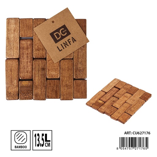 [0234536] Salvamanteles de bambú pequeño 13.5X13.5 cm - Accesorios de cocina