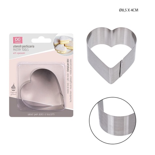 [0147750] Molde de corazón de acero inoxidable 8.5 x 4 cm - Utensilios de cocina