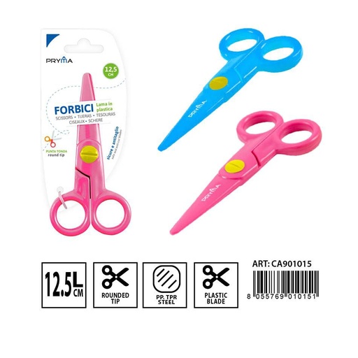 [0148246] Tijeras de plástico con punta redonda 12.5 cm - Material escolar y papelería