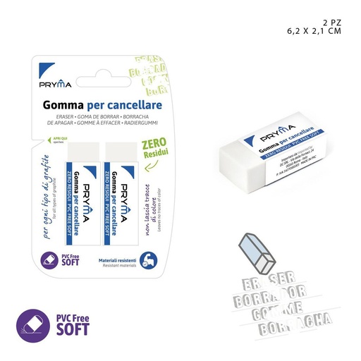 [0150415] Goma de borrar blanca 2PZ - Utensilios de papelería