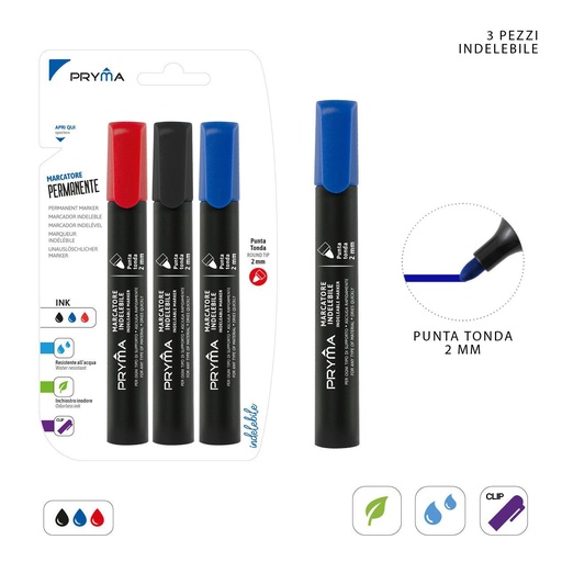 [0151305] Marcador redondo 2MM 3 piezas - Herramientas de escritura