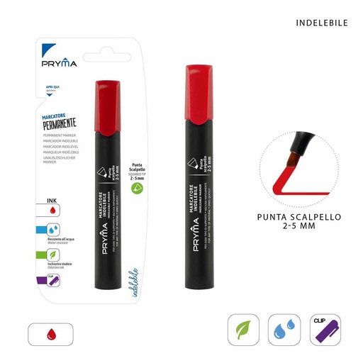 [0151370] Marcador punta biselada 2-5 mm rojo - Herramientas de escritura
