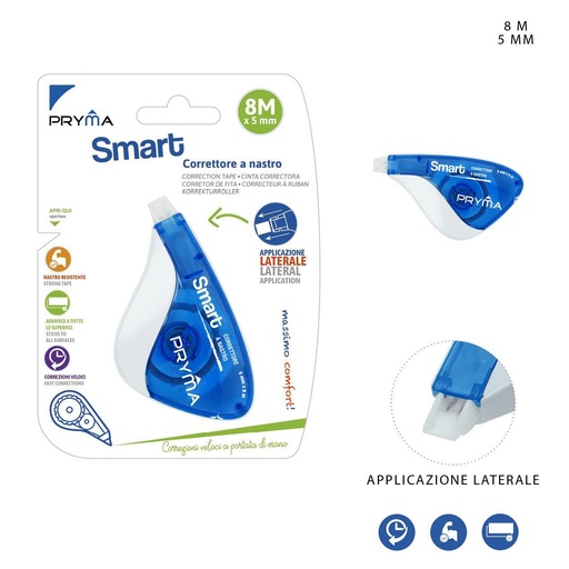 [0201585] Cinta correctora Smart 5mmx8m azul para correcciones de escritura