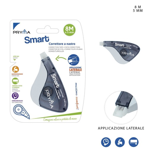 [0201586] Cinta correctora Smart 5mm x 8m negro para corregir escritura