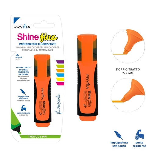 [0201592]  resaltador naranja fluorescente con punta plana de 2/5 mm - Material de escritura