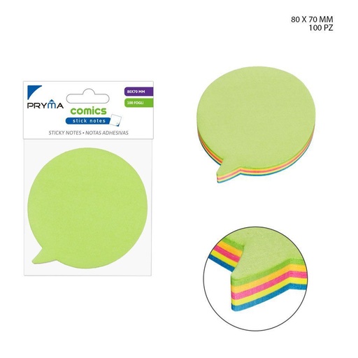 [0202544] Nota adhesiva cómic 80x70mm 100p - Material de oficina y papelería