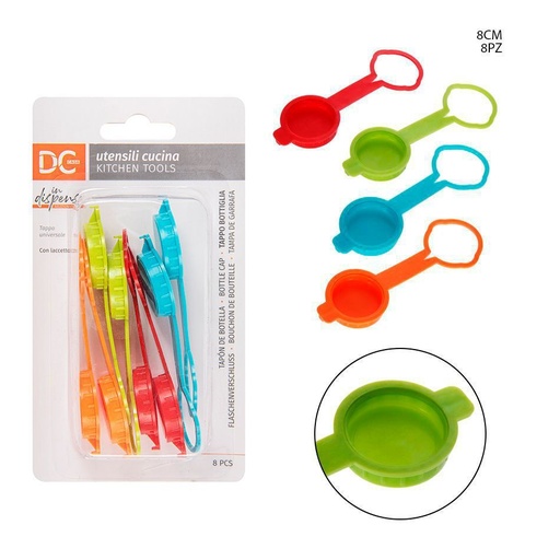 [0203598] Tapa de botella de plástico (8 cm, 8 unidades) - Accesorios de cocina