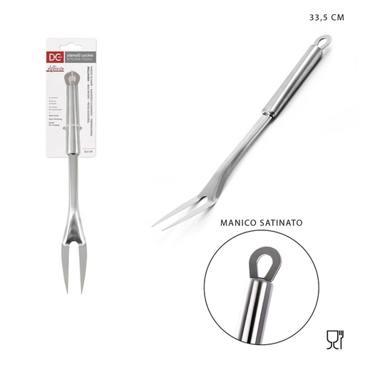 [0203854] Tenedor para carne de acero inoxidable 33.5x3.5 cm - Herramientas de cocina
