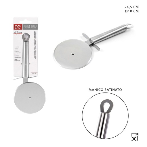 [0203877] Cortador de pizza de acero satinado 24.5x10cm - Utensilios de cocina