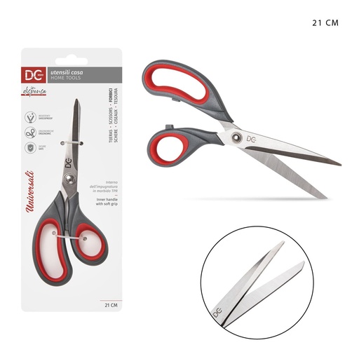 [0204902] Tijeras multifuncionales 21 cm gris/rojo - Herramientas de cocina